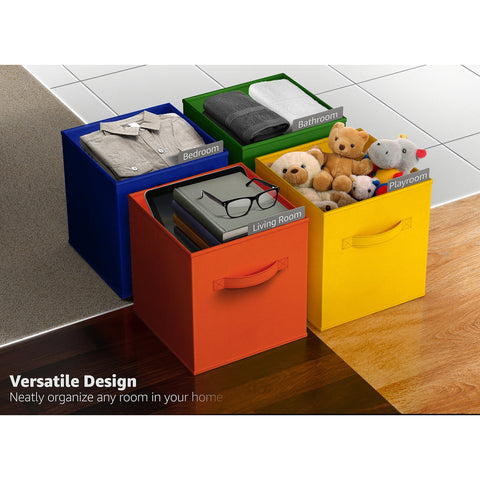 13" Large Cube Storage Bins (6 Pack Multi)