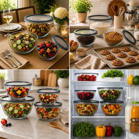 Glass Bowl Set with Airtight Lids