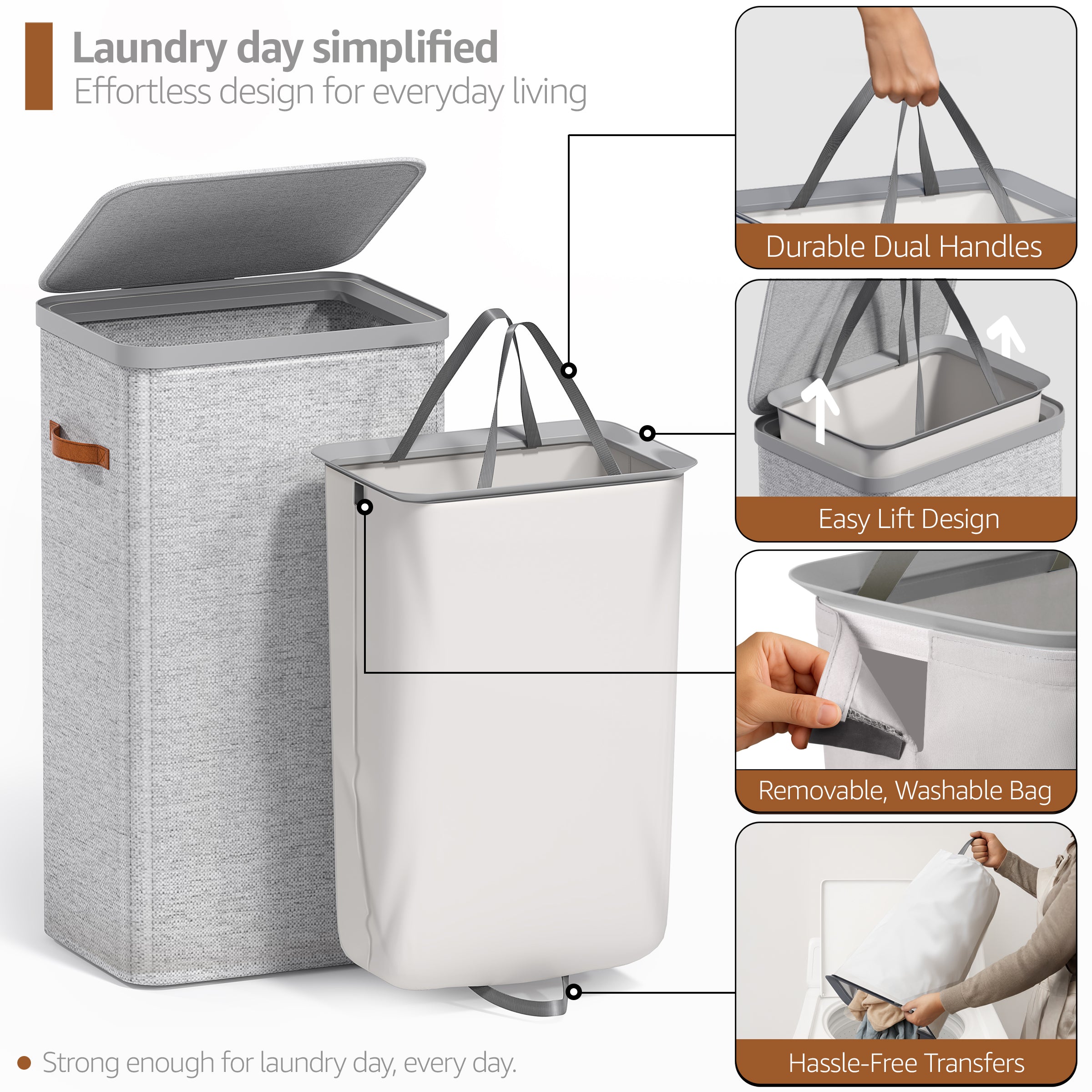 Collapsible Laundry Hamper with Lid - Sorbus Home