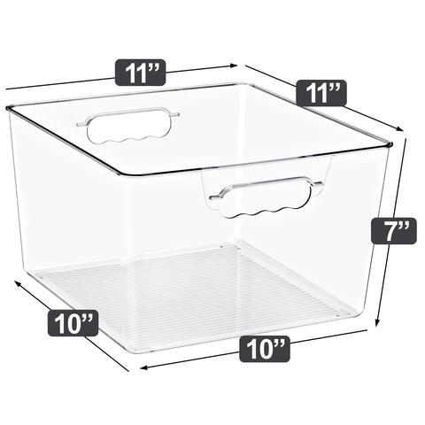 Clear Cube Storage Bins with Handles