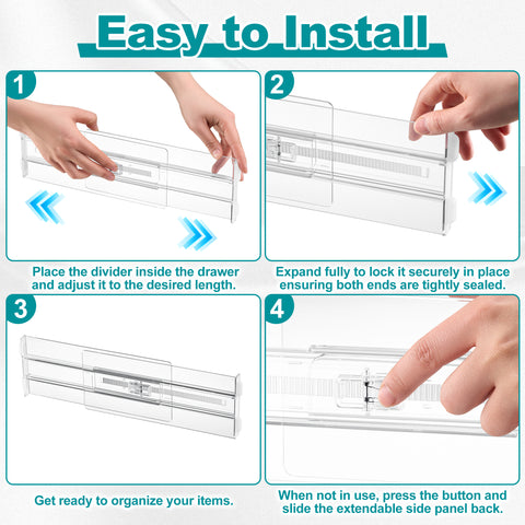 8 Pack Adjustable Drawer Dividers
