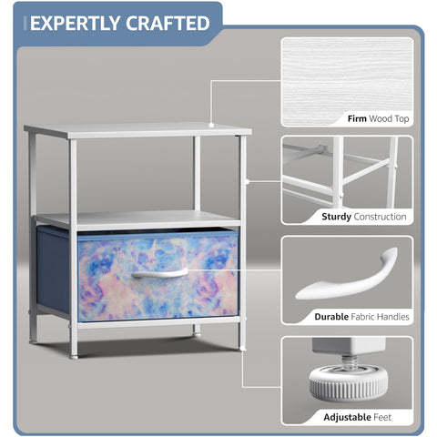 1 Drawer Nightstand Shelf