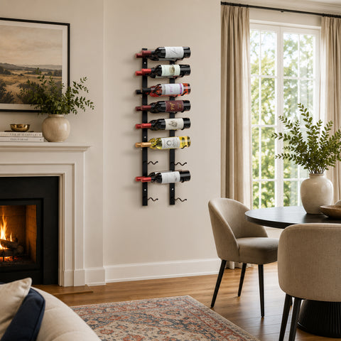 18-Bottle, Double Row, Wall Mounted Wine Rack