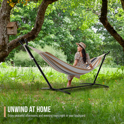 Double Hammock with Steel Stand