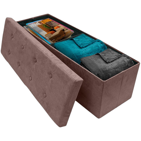 Faux Suede Storage Bench (Large)