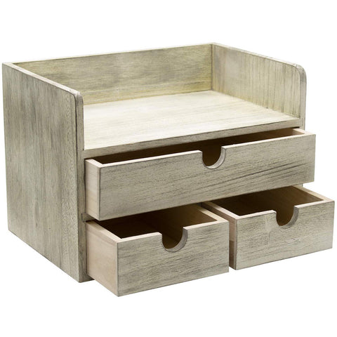 3 Drawer Rustic Desktop Organizer