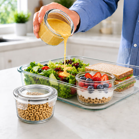 6-Pack Glass Meal Prep Containers with Lids