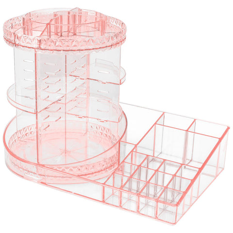 360Â° Makeup Organizer Carousel Tray Station