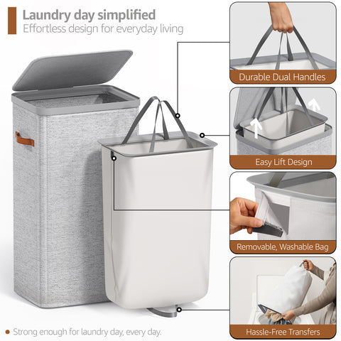Collapsible Laundry Hamper with Lid - Sorbus Home