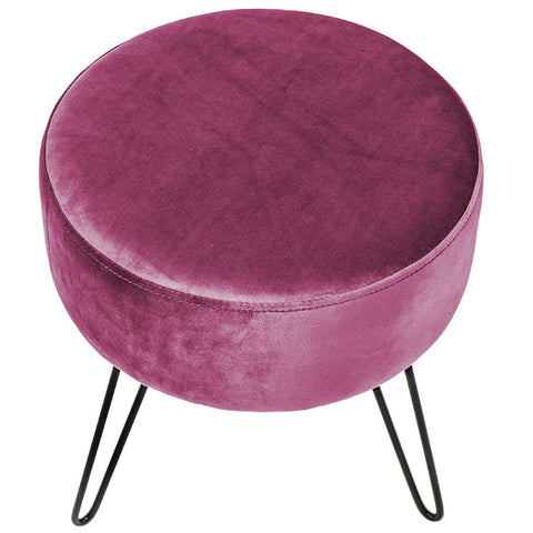 Velvet Footrest Stool (Round)