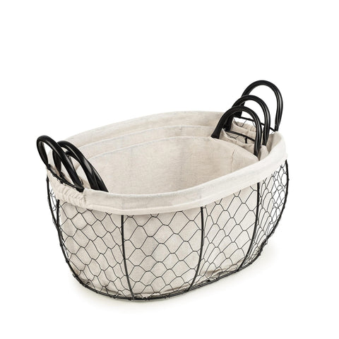 Chicken Wire Storage Baskets (Set of 3)