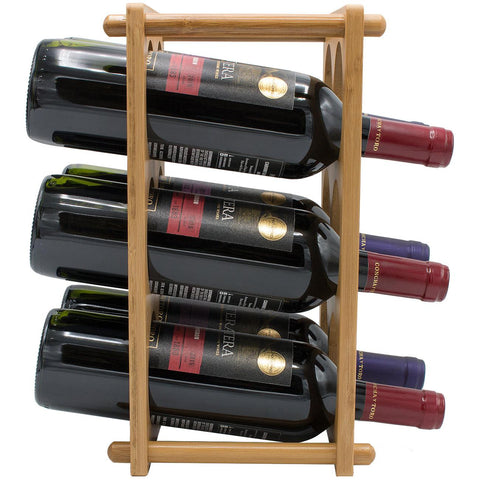 6 Bottle Bamboo Wine Rack (2 Tier)