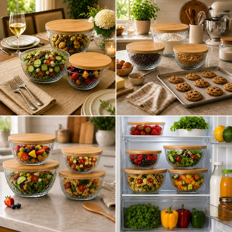 Glass Bowl Set with Airtight Lids