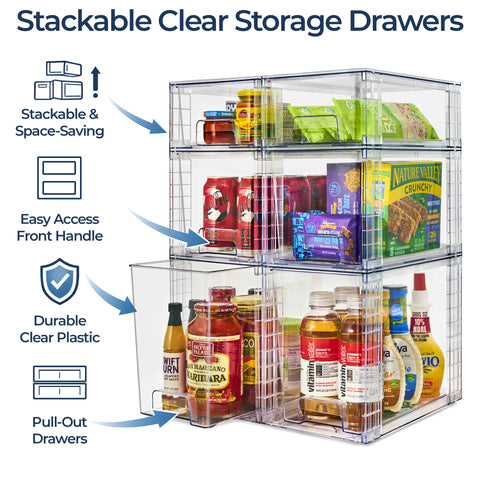 Stackable Pull-Out Drawer Bins