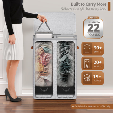 Collapsible Laundry Hamper with Lid - Sorbus Home