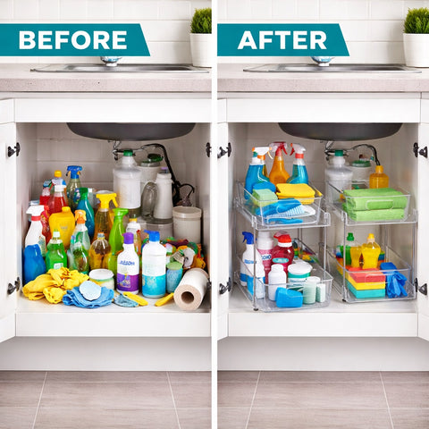 2-Tier Pull-Out Cleaning Organizers
