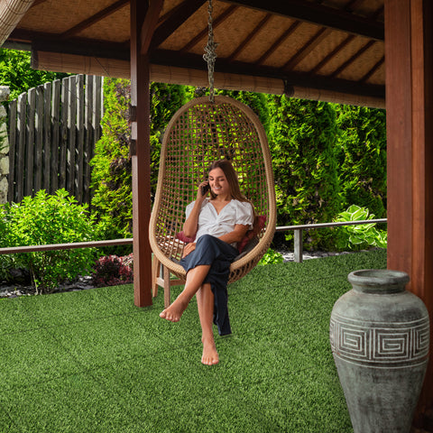 Artificial Interlocking Fake Grass Tiles