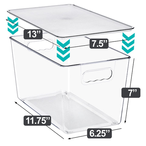 Clear Storage Bins with Lids and Handles