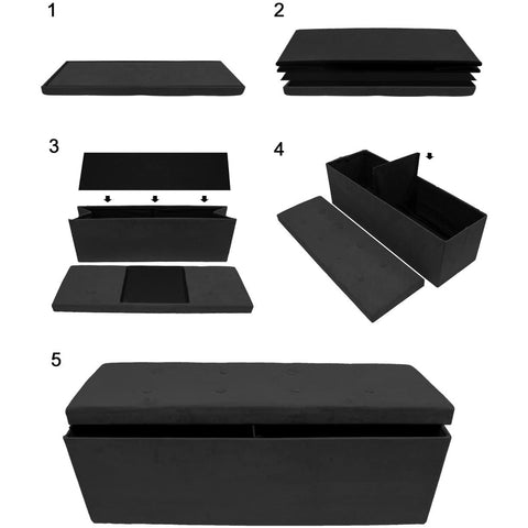 Faux Suede Storage Bench (Large)