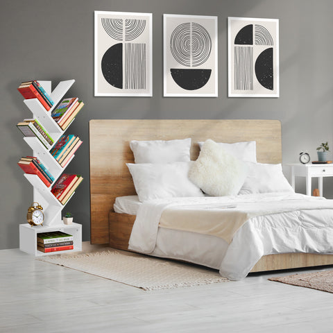 7 Tier Tree Bookshelf with Storage