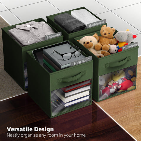 13" Large Storage Bin with Clear Window – 6-Pack