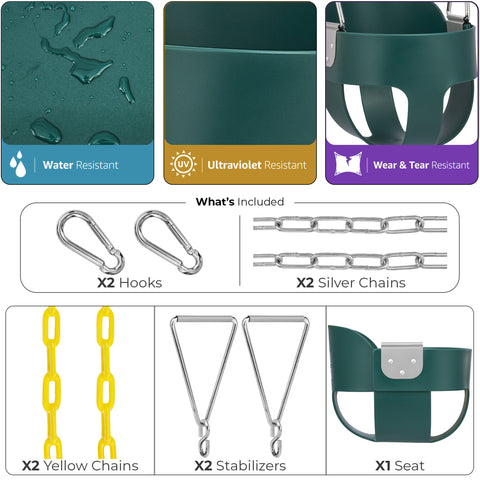 Heavy Duty Bucket and Belt Swing Set