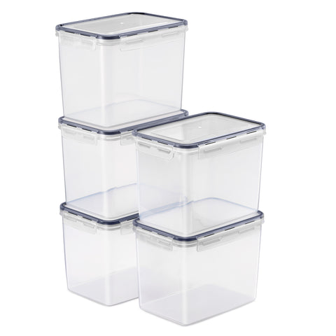 Large Narrow Airtight Food Storage Containers with Lids (5 Pack)