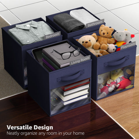 13" Large Storage Bin with Clear Window – 6-Pack