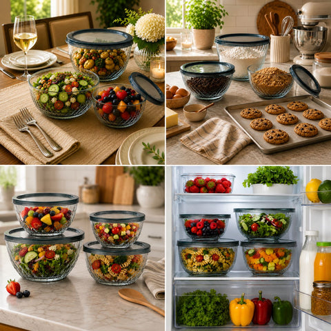 Glass Bowl Set with Airtight Lids