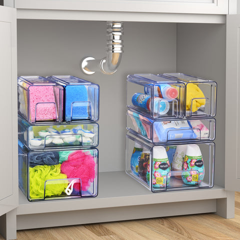 Stackable Storage Drawers Case with Handles