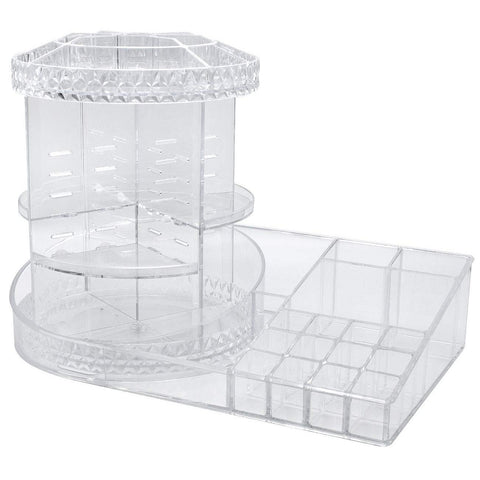 360Â° Makeup Organizer Carousel Tray Station