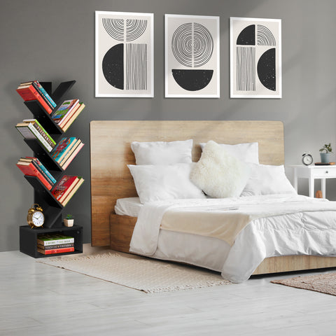 7 Tier Tree Bookshelf with Storage
