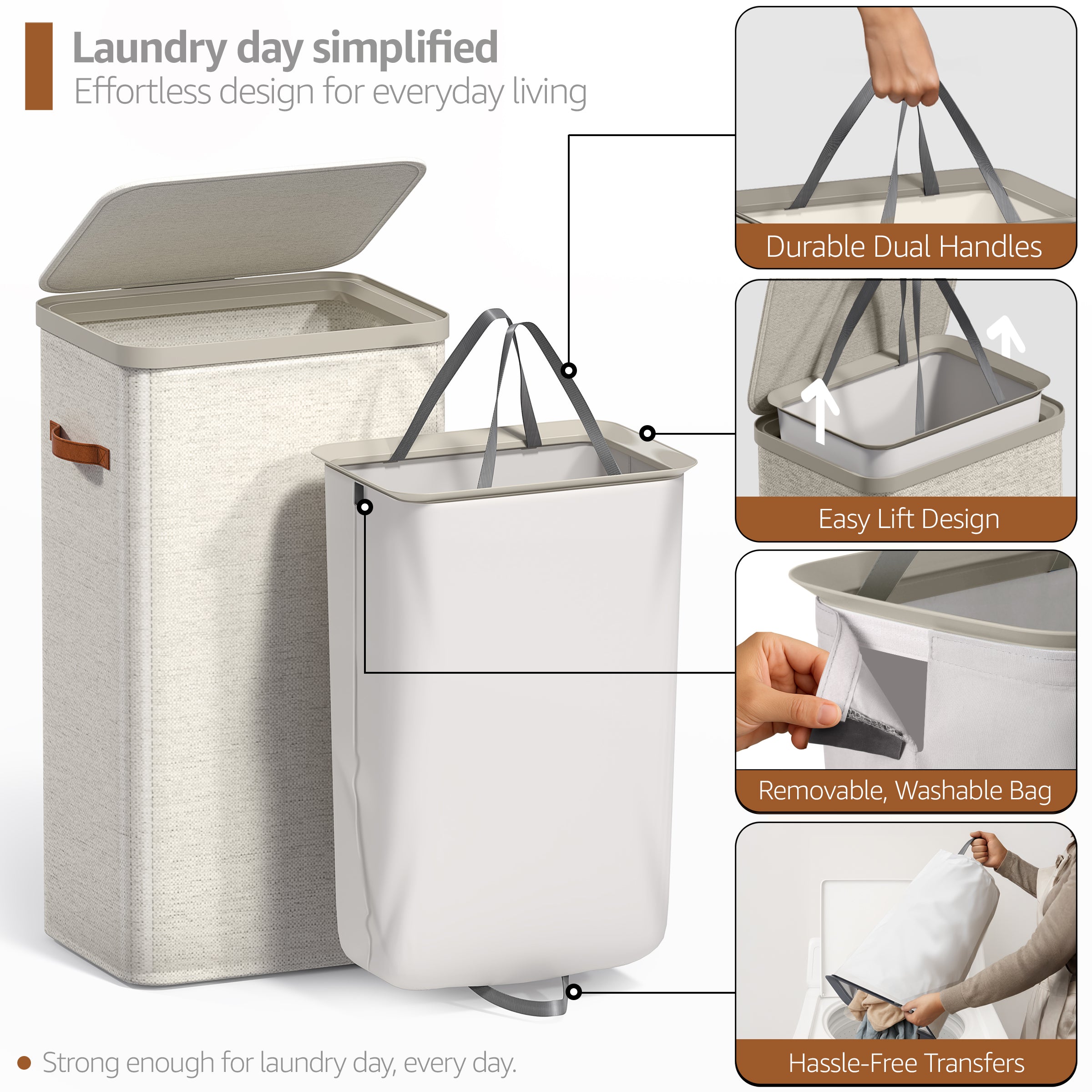 Collapsible Laundry Hamper with Lid - Sorbus Home