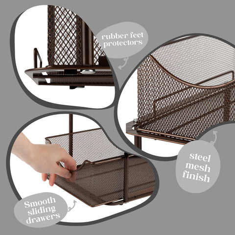 Mesh Sliding Drawers Baskets (2 Tier)