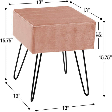 Velvet Footrest Stool (Square)