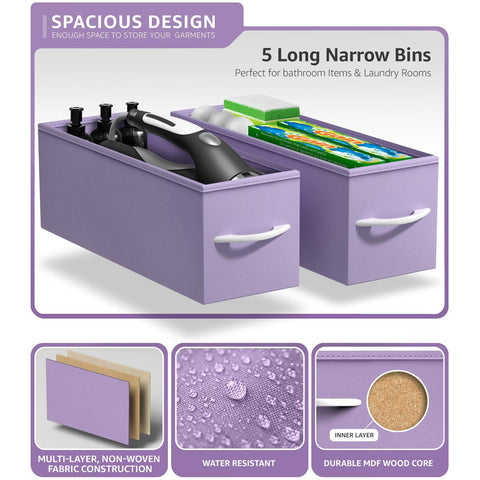 5 Drawer Narrow Storage Tower