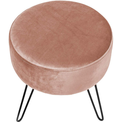 Velvet Footrest Stool (Round)