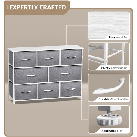 8 Drawer Dresser (Wood Top)