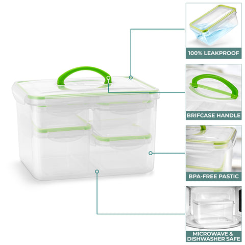 Airtight Storage Containers with Snap-On Lids (12 Piece)