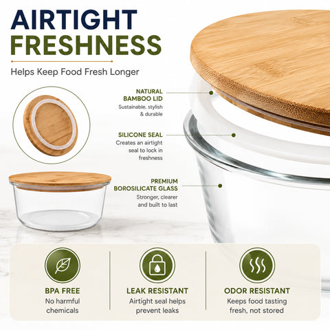 8-Pack Glass Food Storage Containers