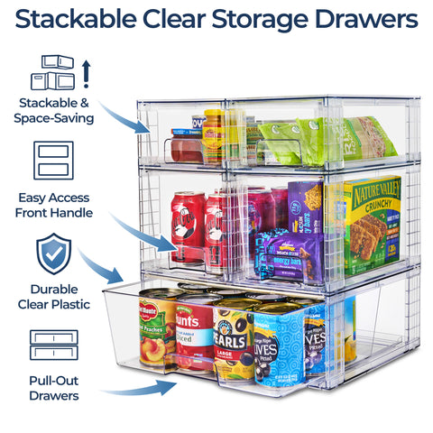 Stackable Pull-Out Drawer Bins