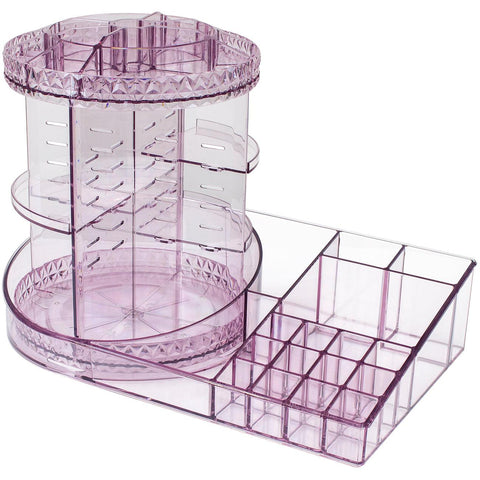 360Â° Makeup Organizer Carousel Tray Station