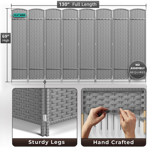 Room Divider Screen Panels (8-6-4 Panel)