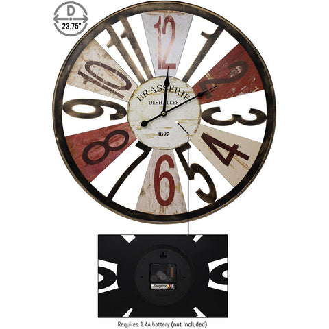 24â€ Brasserie Wall Clock (Numeral)