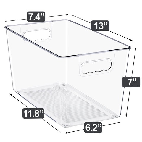 Clear Storage Bins with Handles