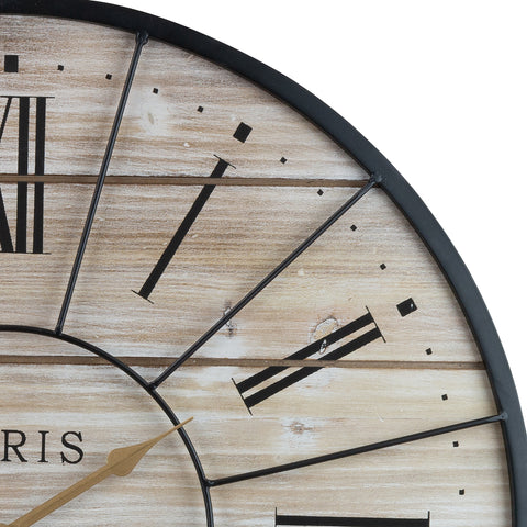 24" Paris Wood Wall Clock (Roman)