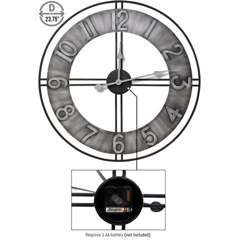 24" Distressed Wall Clock (Numeral)