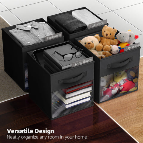 13" Large Storage Bin with Clear Window – 6-Pack