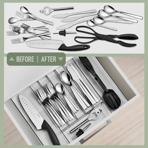 Expandable Kitchen Drawer Organizer & Utensil Tray