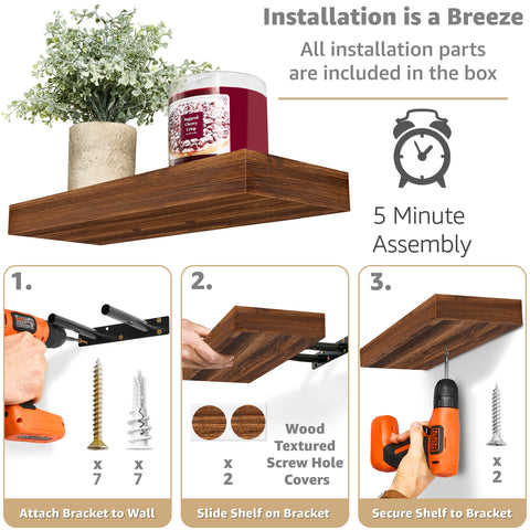Wall Mounted Bookshelf (4 Pack)